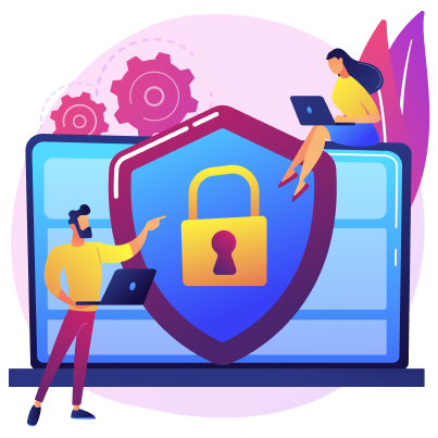 Laptop with tech icons